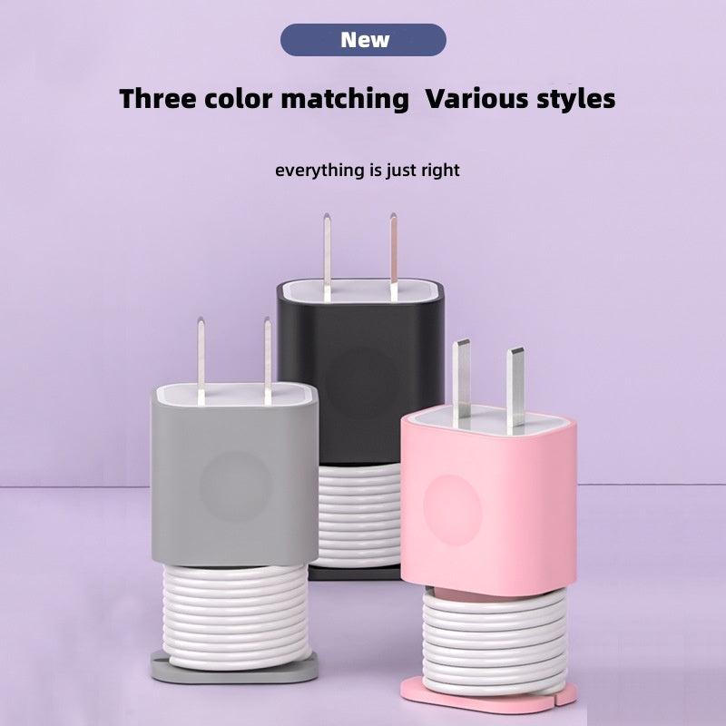 Silicone Charging Adapter Case with Cable Organizer for Apple USB-C 18W/20W