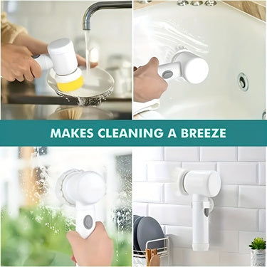 1PC Electric Spin Cleaning Brush – USB Rechargeable, Cordless Power Scrubber for Kitchen & Bathroom